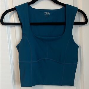 YPB Teal workout Crop Top